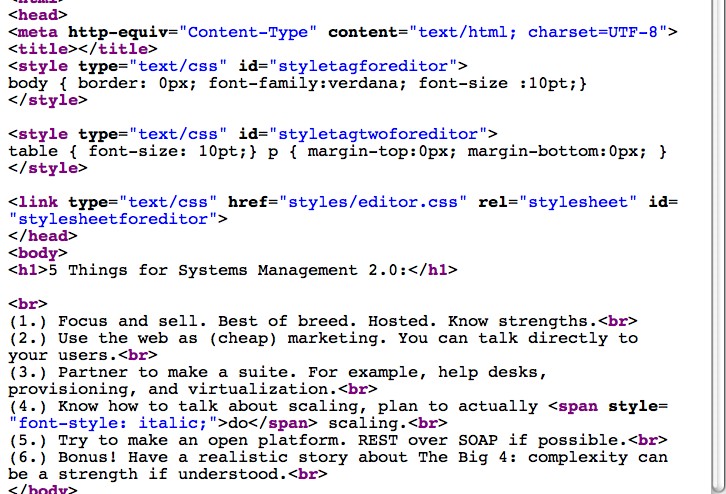 La imagen muestra el código HTML de una página, dándole un color específico a las etiquetas, sus parametros y demás contenidos.